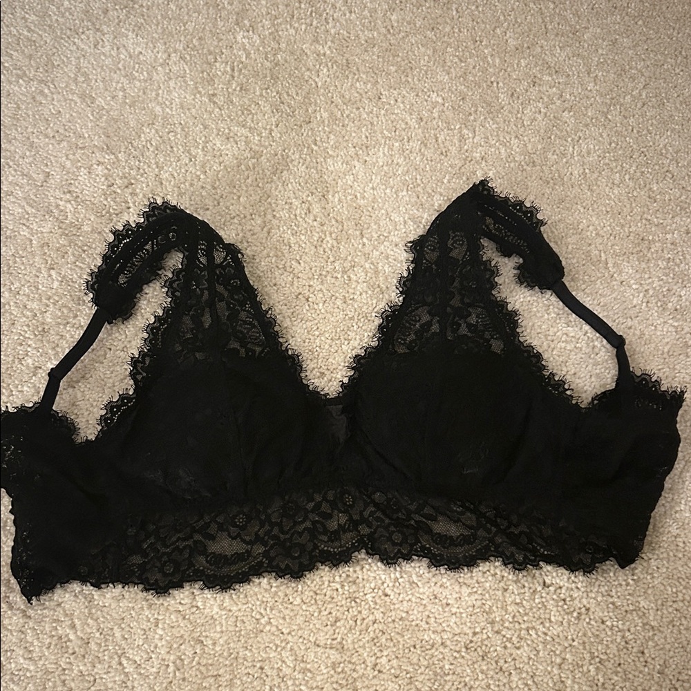 Aerie Black Lace Adjustable Bralette